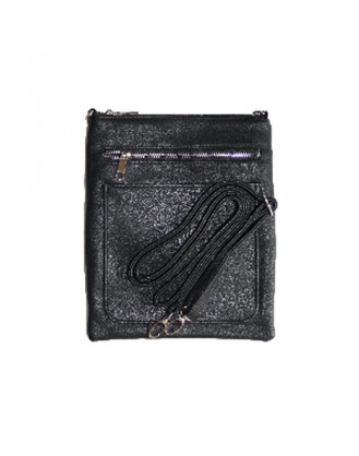 Black bag with front pocket and zipper